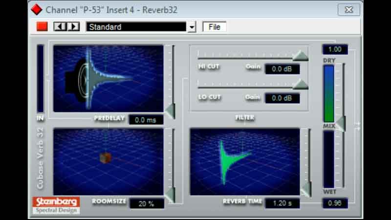 Screen shot of Steinberg(Spectral Design) Reverb 32 plugin