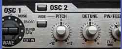 Oscillator section Roland SH-201 synthesizer